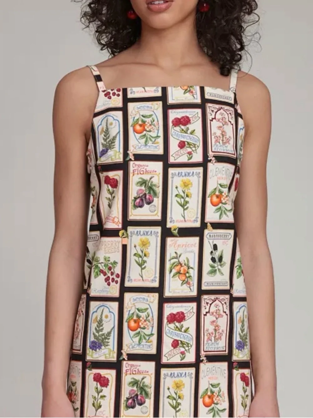 Avec Les Filles Botanical-Print Square-Neck Mini Dress in size 6 NWT - Picture 6 of 7